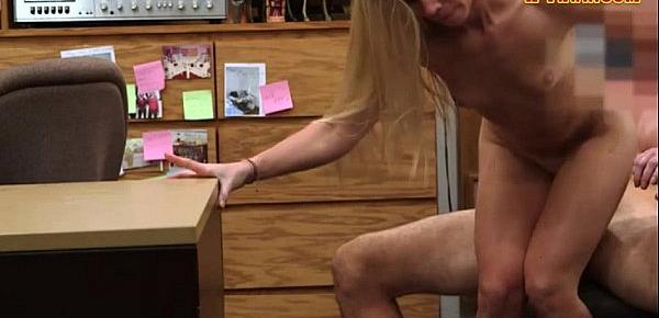  Tight blonde slut nailed by pawn dude